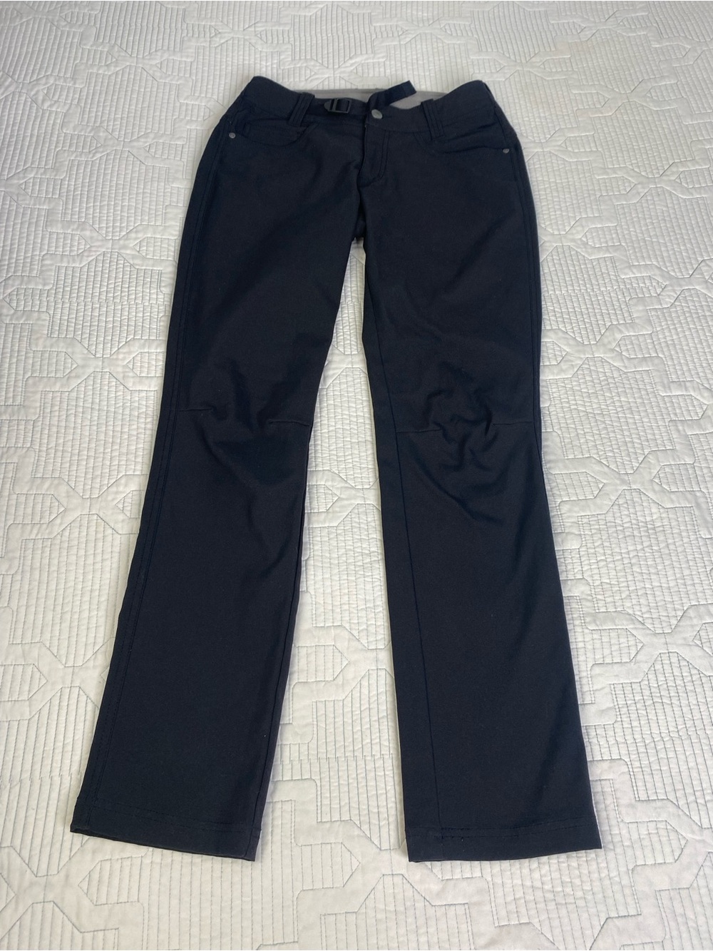Kathmandu Pants Black Hiking Outdoor Cargo Belted Womens 6 Reflective Slim Fit